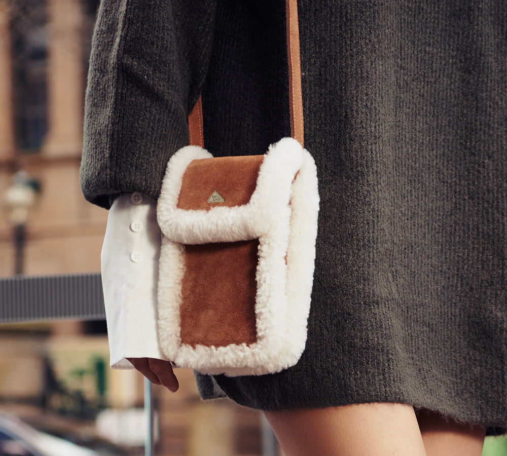 Women Fluffy Wool Over Shoulder Cleo Bag