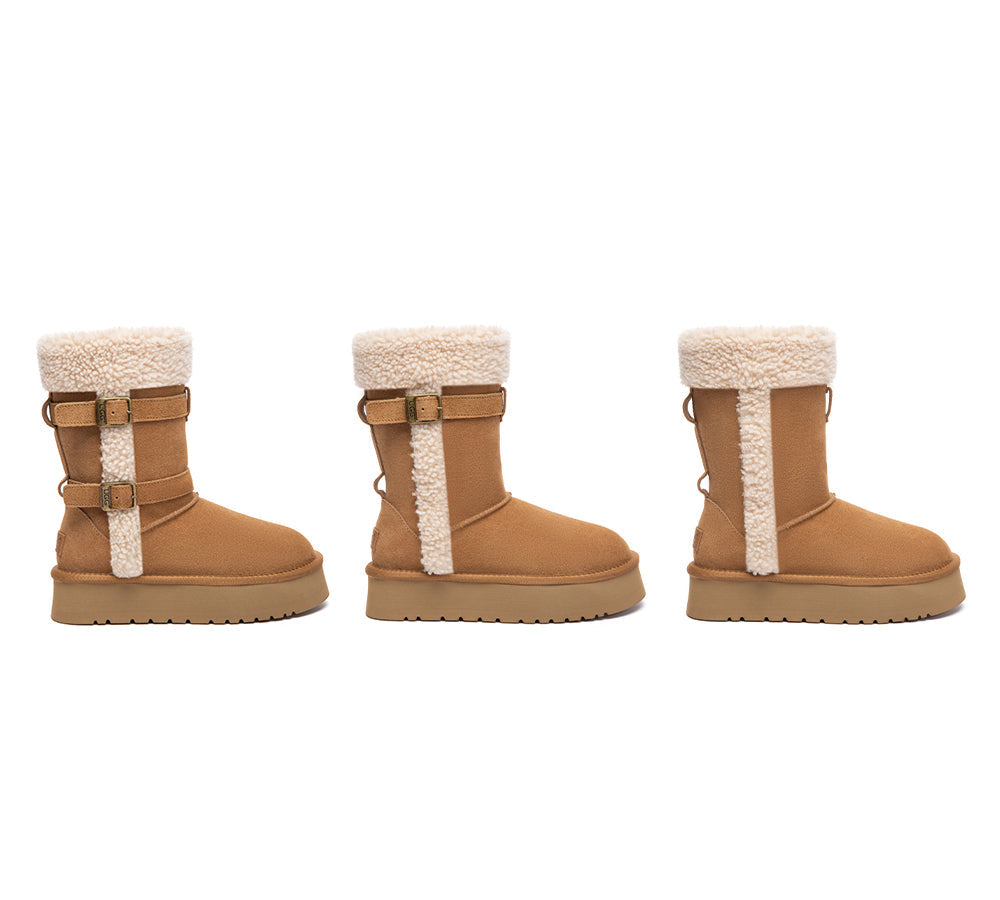 AUSTRALIAN SHEPHERDยฎ UGG Boots Women Sheepskin Wool Short Nordel UGG AUSTRALIAN SHEPHERD