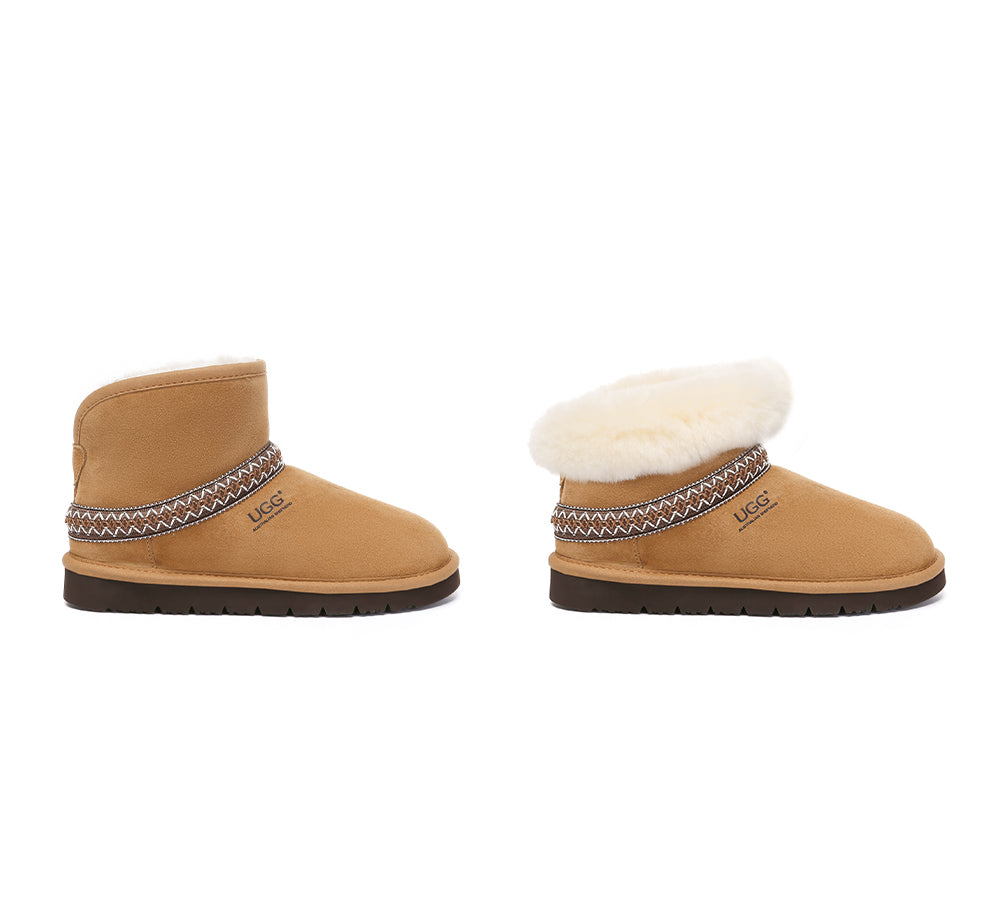 AUSTRALIAN SHEPHERD® UGG Boots Sheepskin Wool Ankle Knitted Fayle UGG AUSTRALIAN SHEPHERD