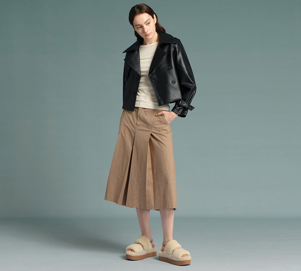 AUSTRALIAN SHEPHERD® UGG Women Double Strap Slingback Platform Fluffy Slides Lyam UGG AUSTRALIAN SHEPHERD