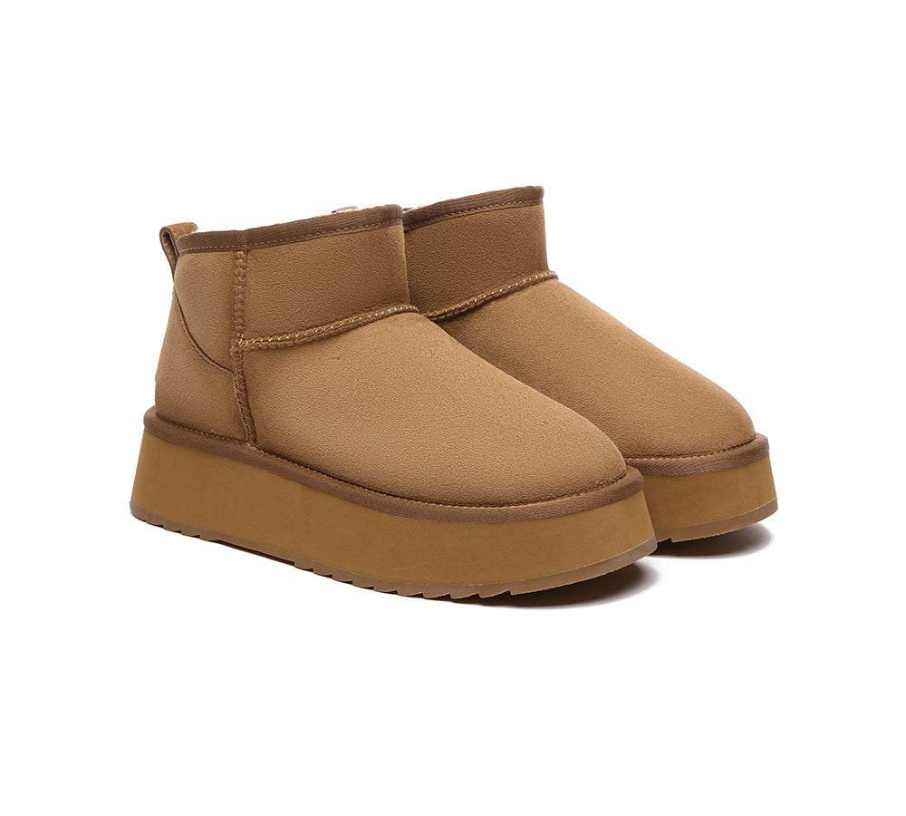 EVERAU® UGG Boots Sheepskin Wool Ankle Ultra Mini Platform - UGG EXPRESS