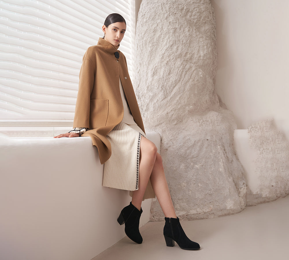 Leather Boots - TARRAMARRA® Women Leather Zipper Block Heel Ankle Boots Velora