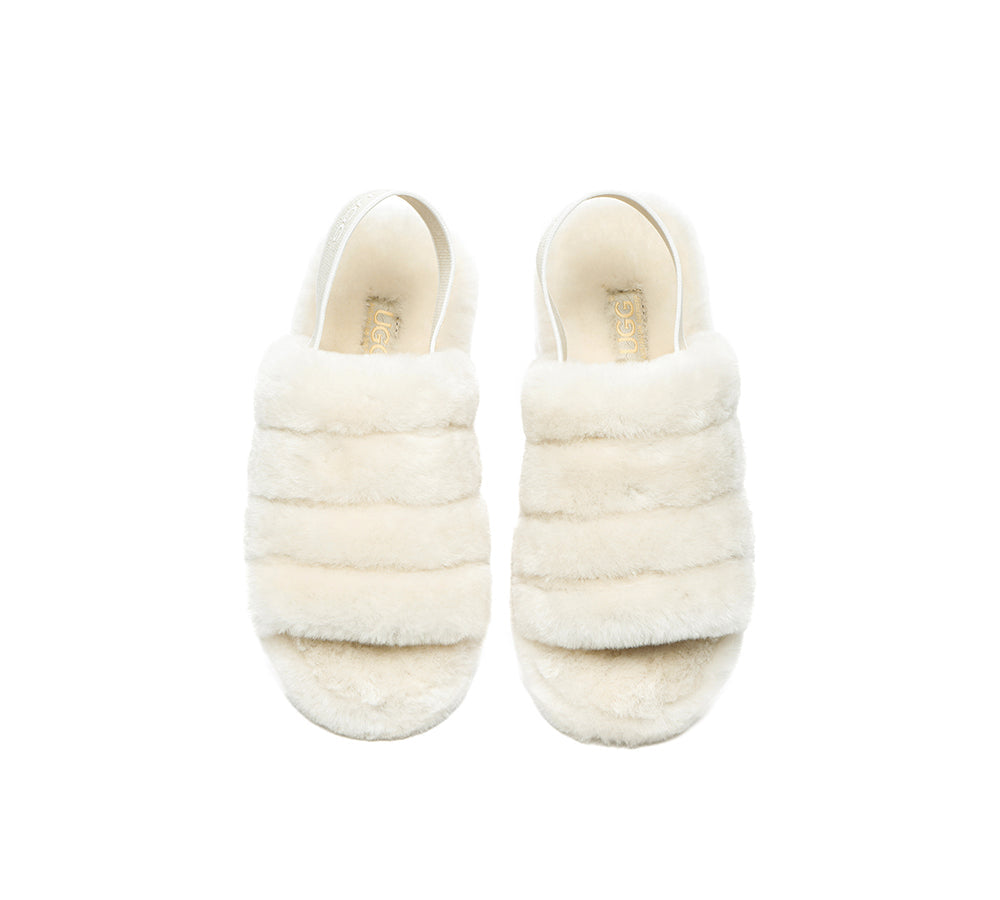 Slides - AS UGG Women Fluffy Slides Puffy