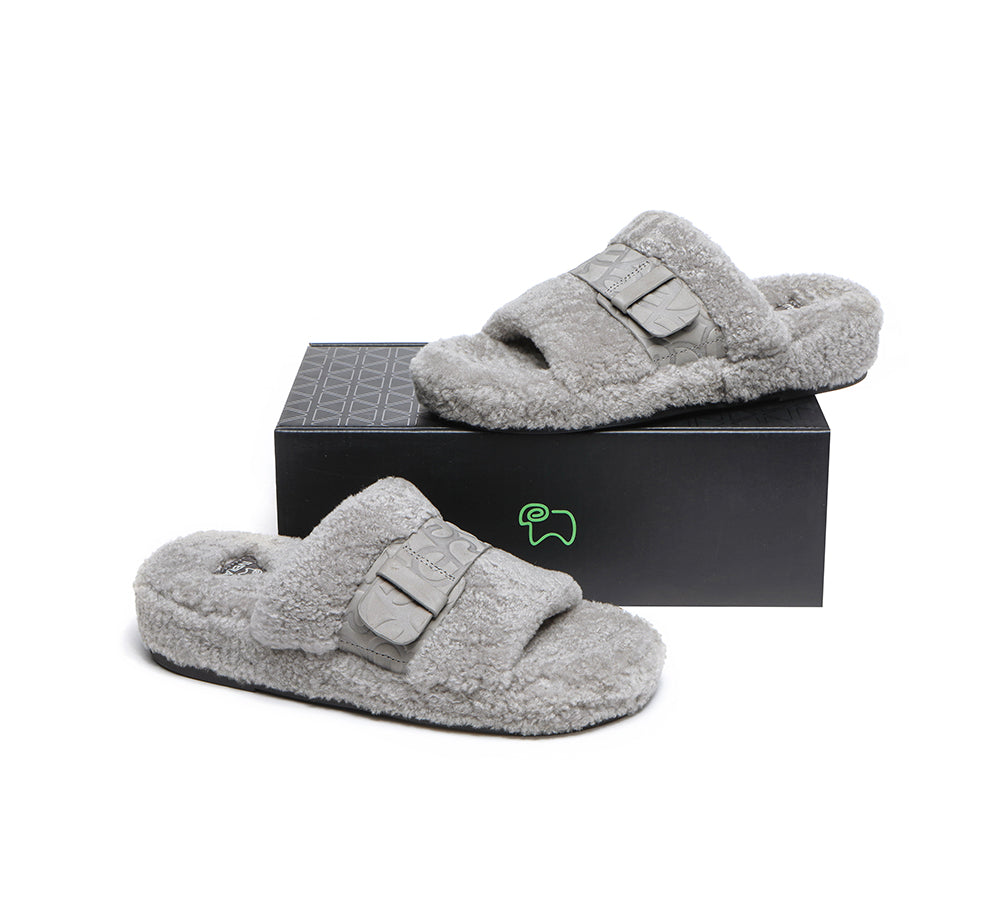 Slides - Curly Sheepskin Wool Slides Women Croft