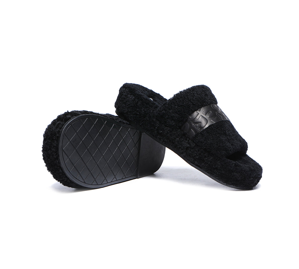 Slides - Curly Sheepskin Wool Slides Women Croft