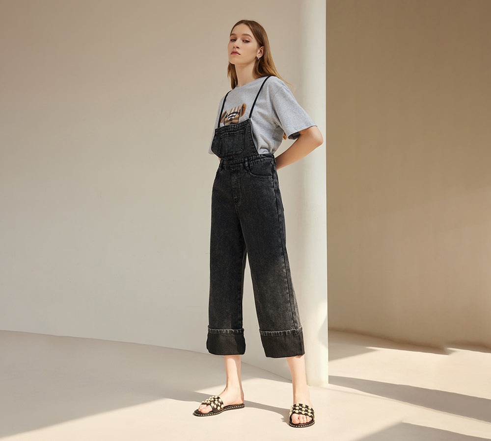 Slides - TARRAMARRAĀ® Women Leather Pearls Flat Slides Junia