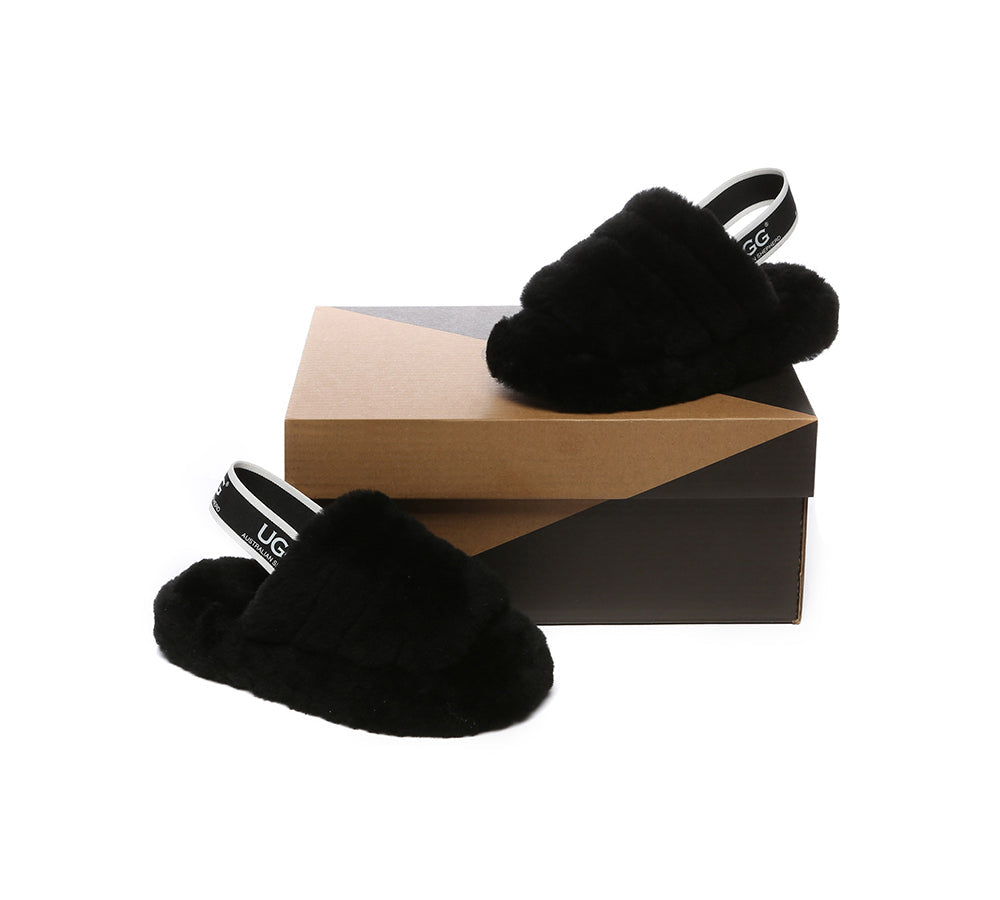 Slides - UGG Kids Fluffy Slides Slingback Puffy