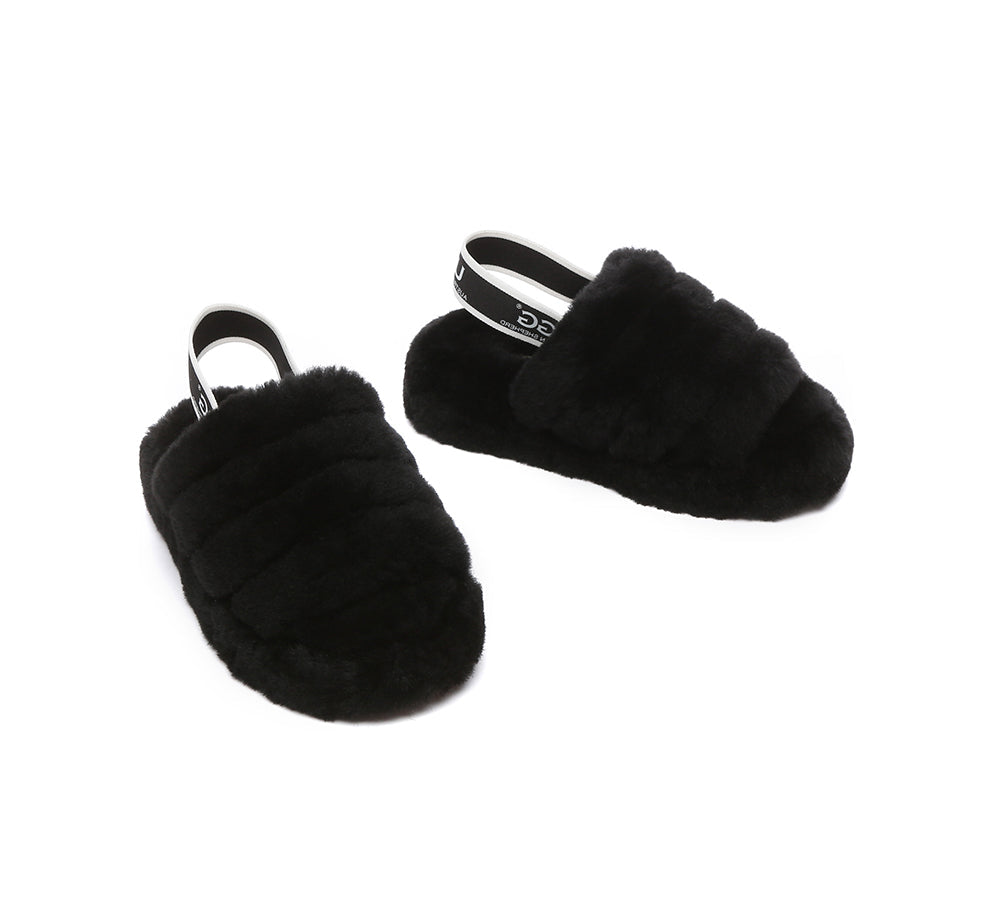 Slides - UGG Kids Fluffy Slides Slingback Puffy