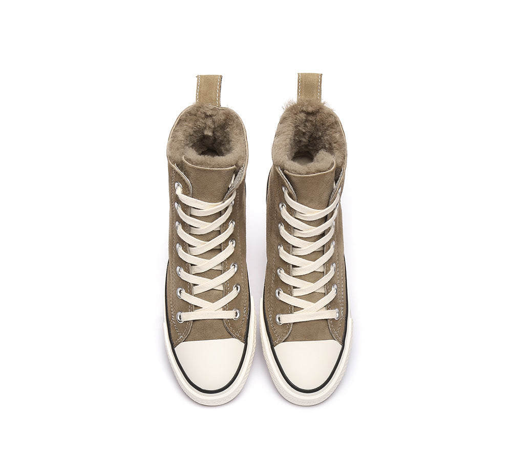 Sneaker - TA Viola High Top Women Sheepskin Sneakers Double Face Sheepskin