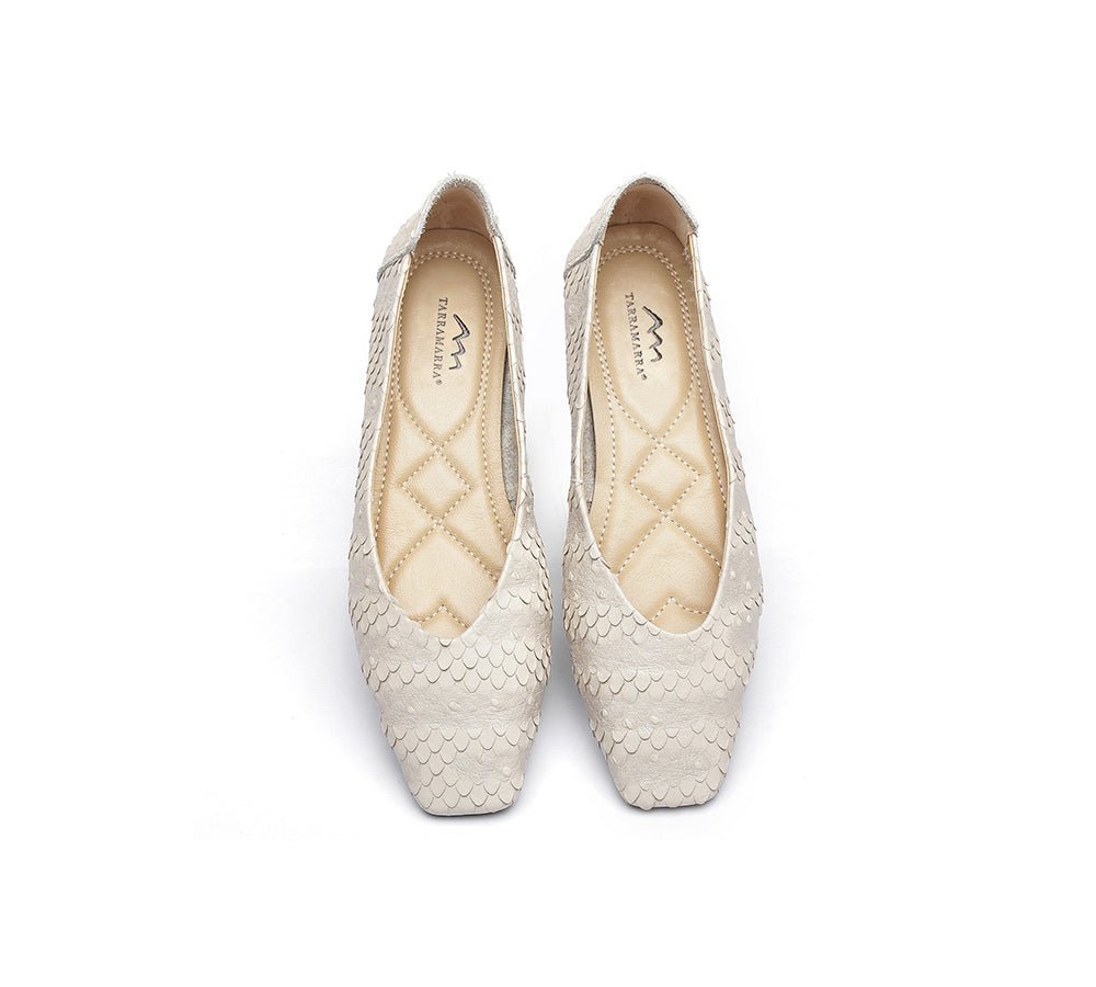 TARRAMARRA® Square Toe Leather Ballet Flat Women Serena - Flats - Grey - AU Ladies 4 / AU Men 2 / EU 35 - Uggoutlet