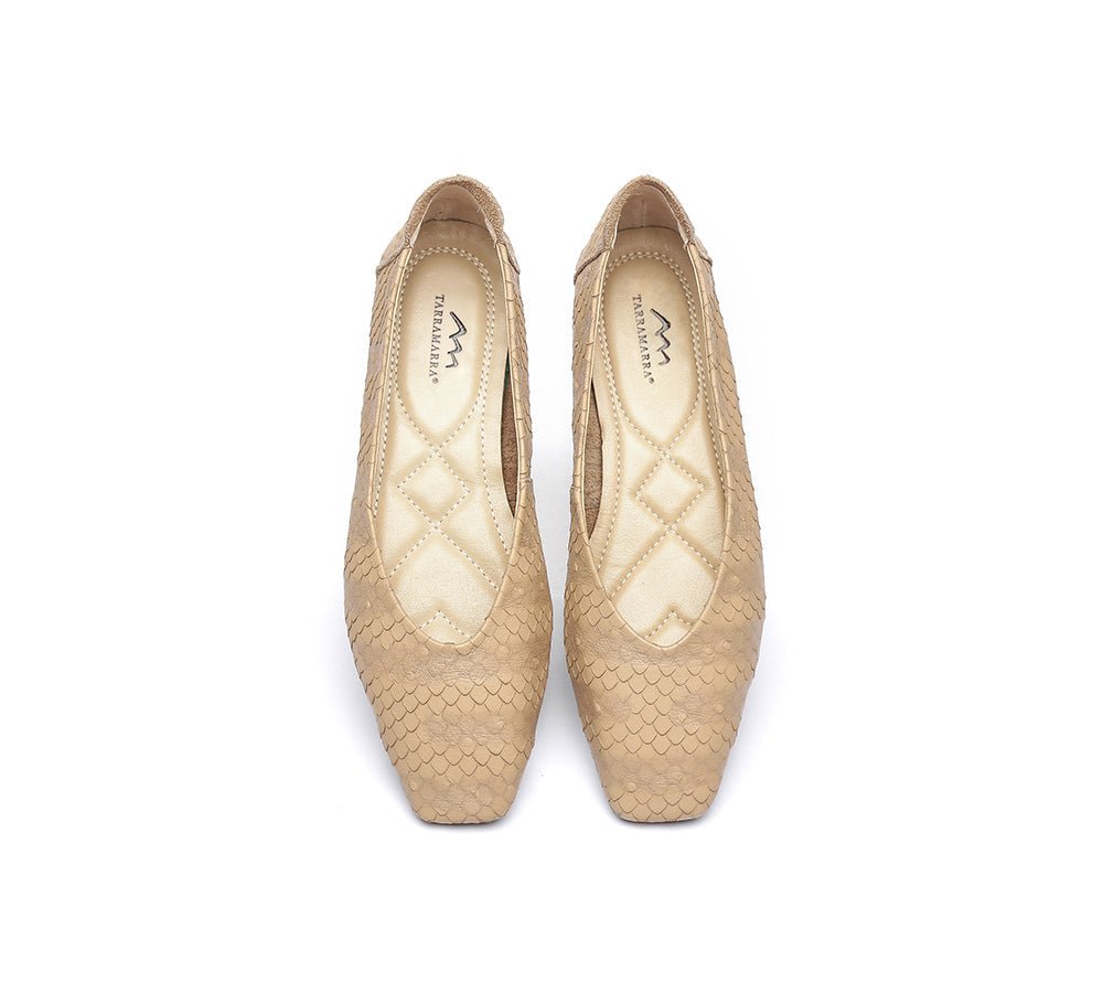 TARRAMARRA® Square Toe Leather Ballet Flat Women Serena - Flats - Yellow - AU Ladies 4 / AU Men 2 / EU 35 - Uggoutlet