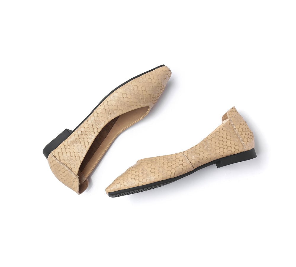 TARRAMARRA® Square Toe Leather Ballet Flat Women Serena - Flats - Yellow - AU Ladies 4 / AU Men 2 / EU 35 - Uggoutlet