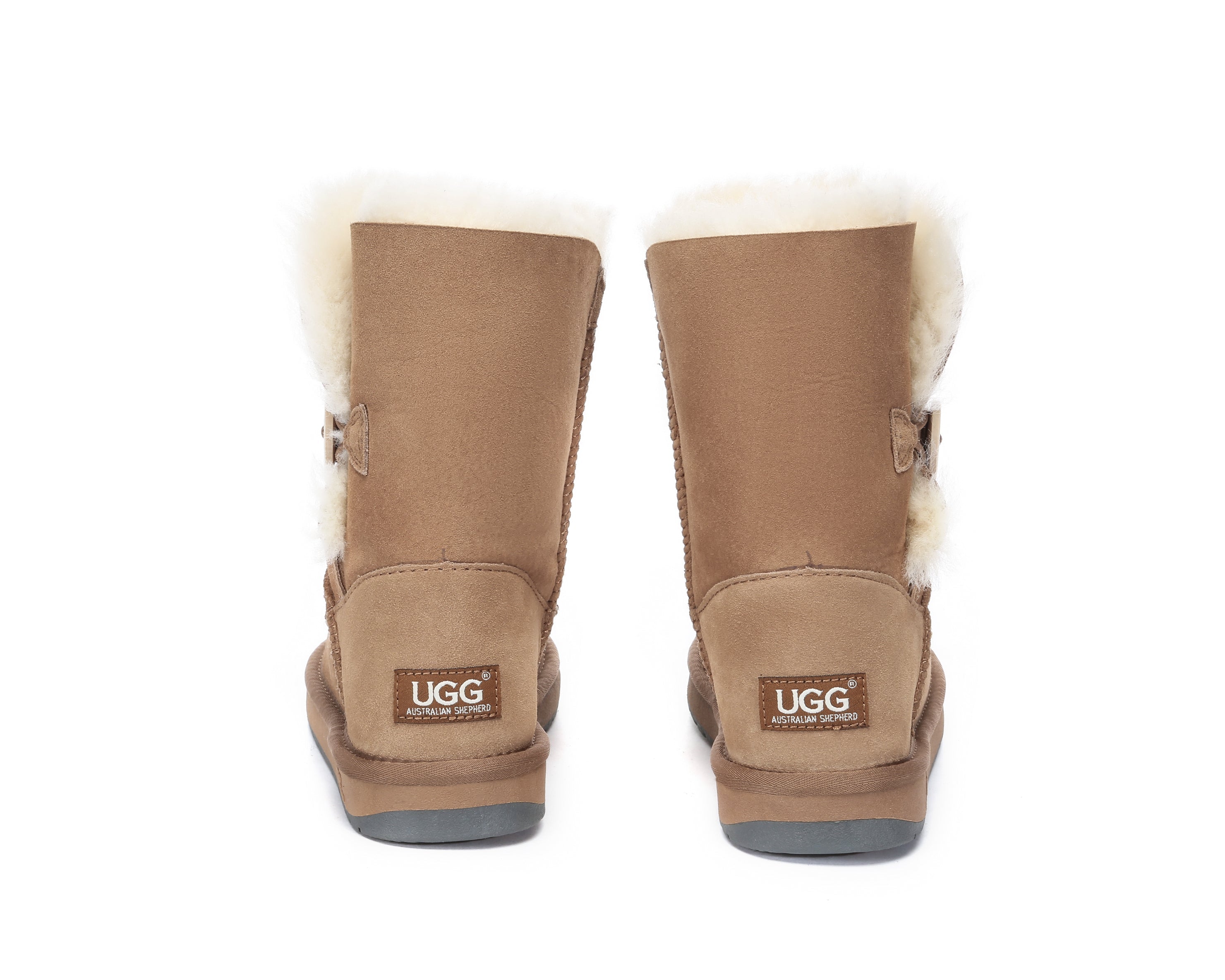 UGG Boots - AS UGG Boots Double Face Sheepskin Short Button
