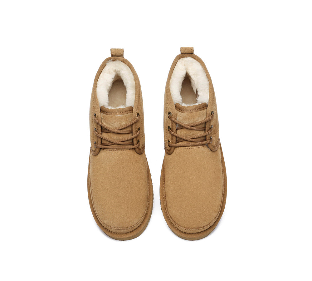 UGG Boots - Australian Shepherd® UGG Boots Men Sheepskin Wool Ankle Lace Up Casual Leonard