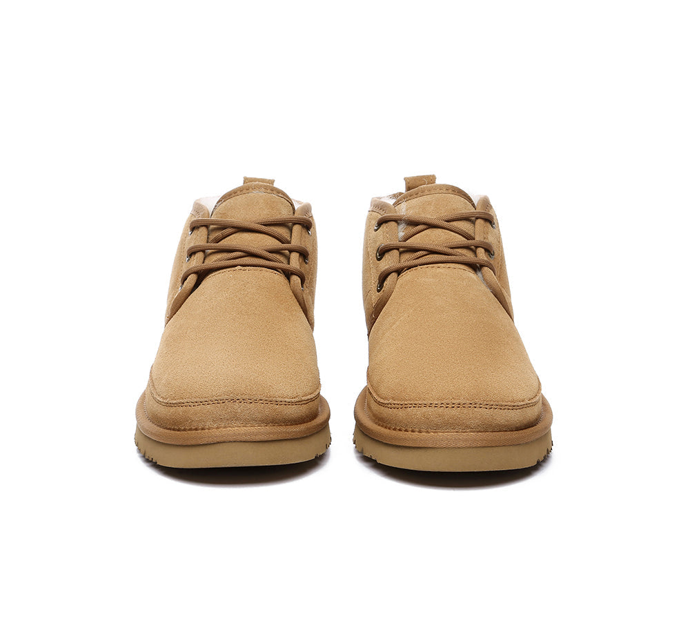 UGG Boots - Australian Shepherd® UGG Boots Men Sheepskin Wool Ankle Lace Up Casual Leonard