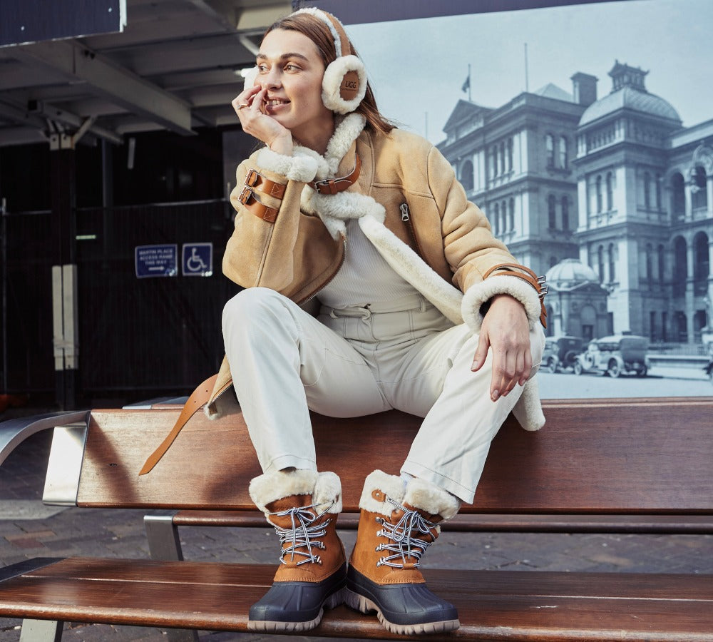 UGG Boots - AUSTRALIAN SHEPHERDยฎ Women Lace Up Chunky Snow Boots Natalia