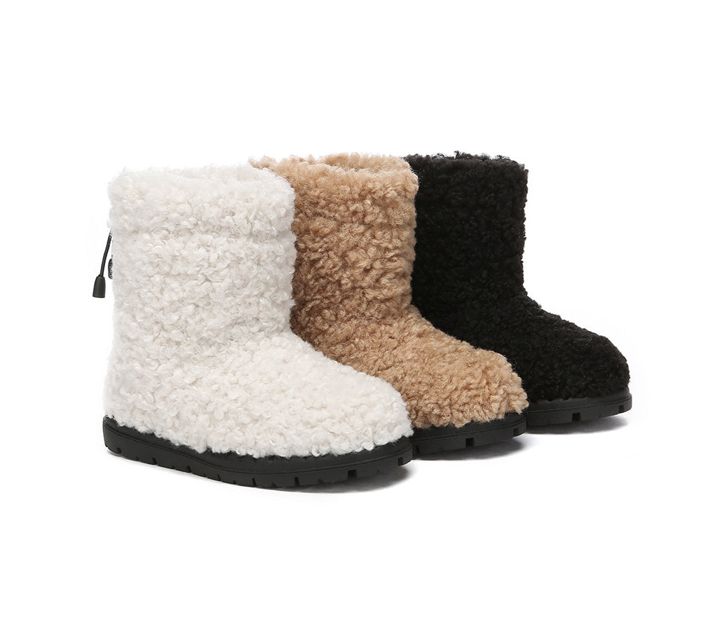 UGG Boots - EVERAUยฎ UGG Kids Sheepskin Wool Plush Adjustable Drawstring Boots Peggy