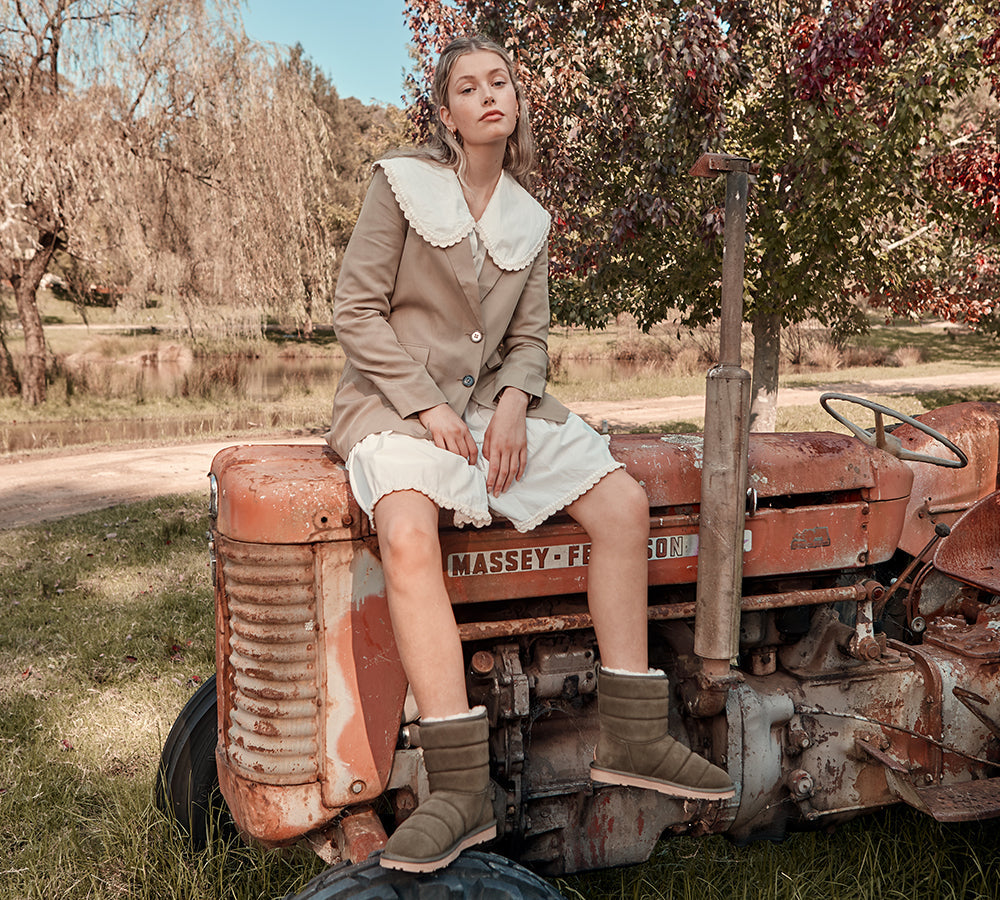 UGG Boots - EVERAU® UGG Sheepskin Wool Boots Short Puffer