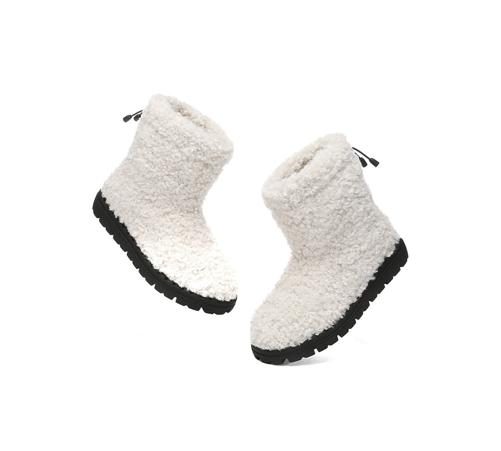 UGG Boots - EVERAU® UGG Sheepskin Wool Plush Adjustable Drawstring Boots Peggy