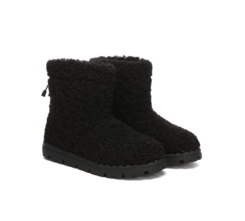 UGG Boots - EVERAU® UGG Sheepskin Wool Plush Adjustable Drawstring Boots Peggy