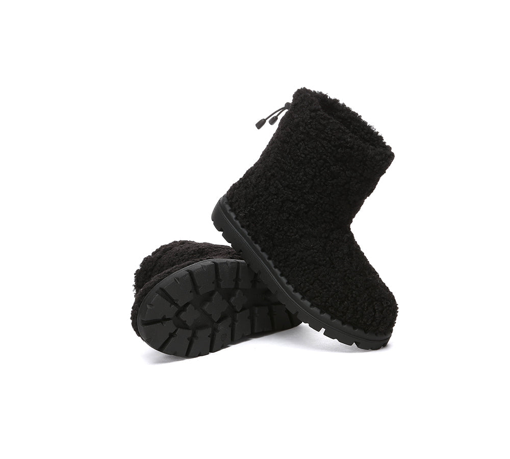UGG Boots - EVERAU® UGG Sheepskin Wool Plush Adjustable Drawstring Boots Peggy