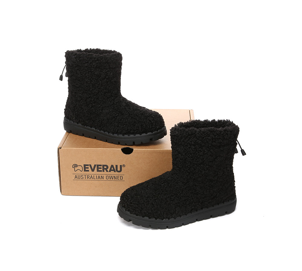 UGG Boots - EVERAU® UGG Sheepskin Wool Plush Adjustable Drawstring Boots Peggy