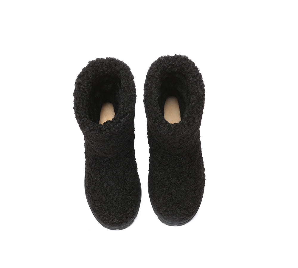 UGG Boots - EVERAU® UGG Sheepskin Wool Plush Adjustable Drawstring Boots Peggy