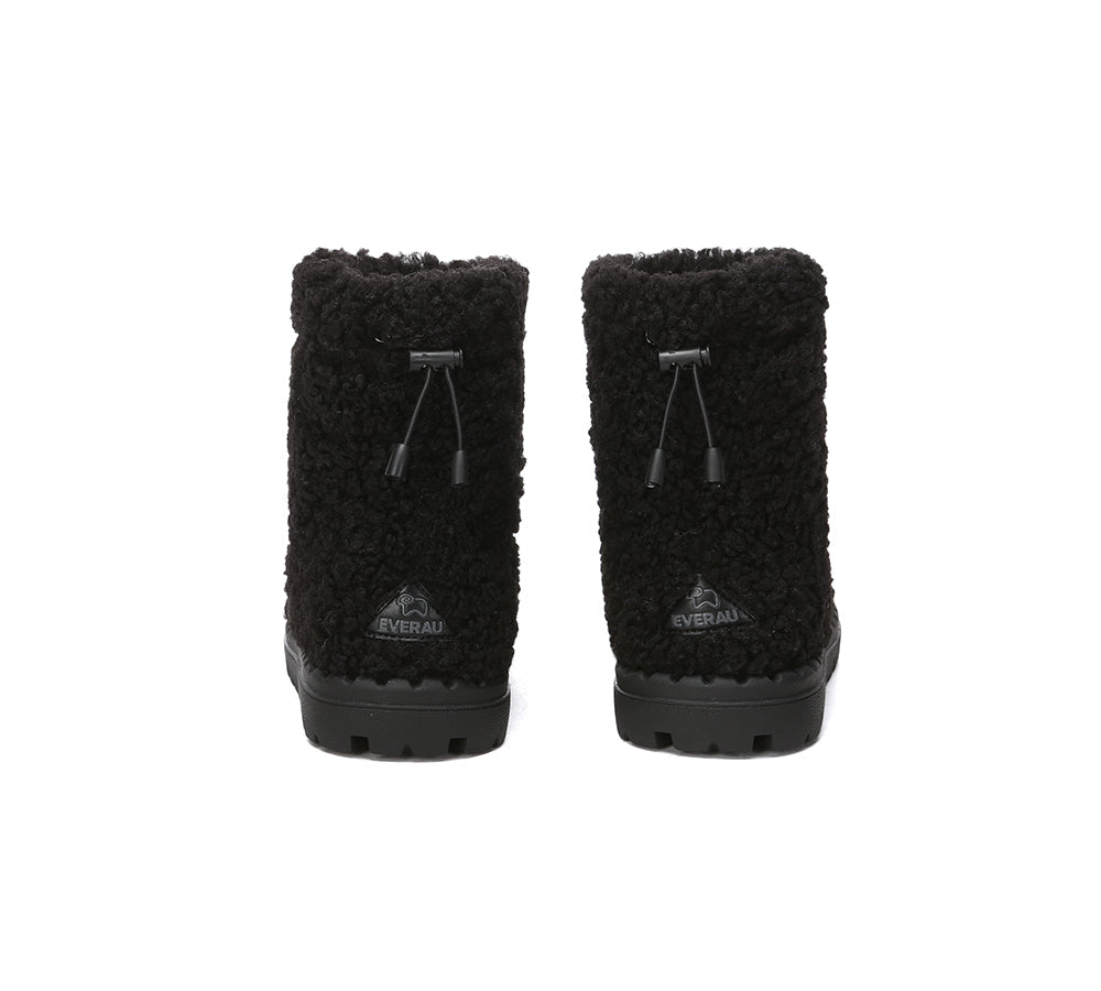 UGG Boots - EVERAU® UGG Sheepskin Wool Plush Adjustable Drawstring Boots Peggy