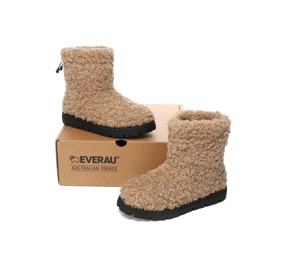 UGG Boots - EVERAU® UGG Sheepskin Wool Plush Adjustable Drawstring Boots Peggy