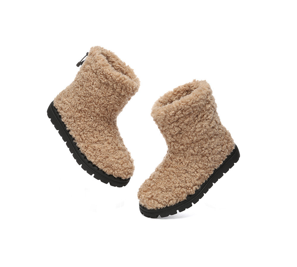 UGG Boots - EVERAU® UGG Sheepskin Wool Plush Adjustable Drawstring Boots Peggy