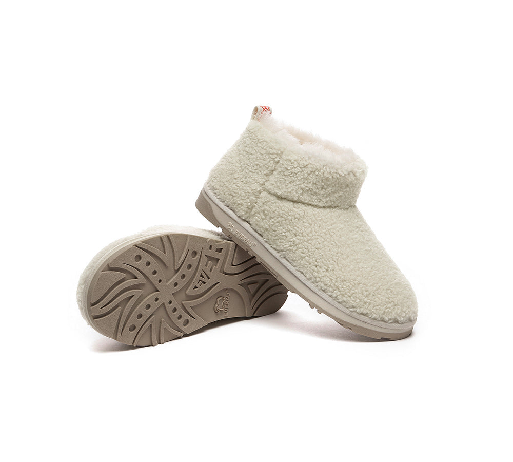 UGG Boots - EVERAU® UGG Sheepskin Wool Plush Ankle Boots Ultra Teddycozy