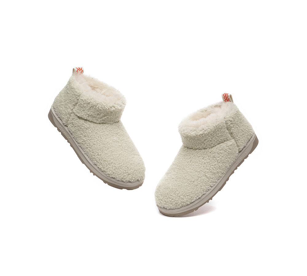 UGG Boots - EVERAU® UGG Sheepskin Wool Plush Ankle Boots Ultra Teddycozy