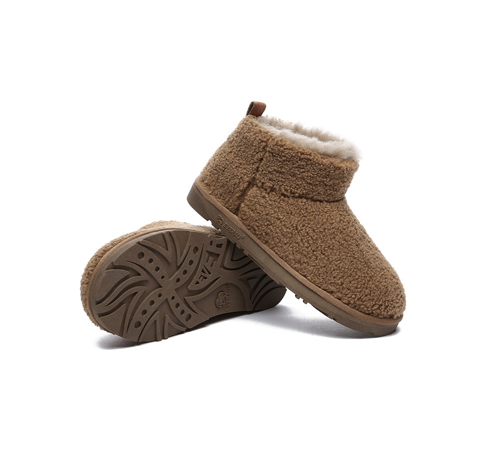 UGG Boots - EVERAU® UGG Sheepskin Wool Plush Ankle Boots Ultra Teddycozy
