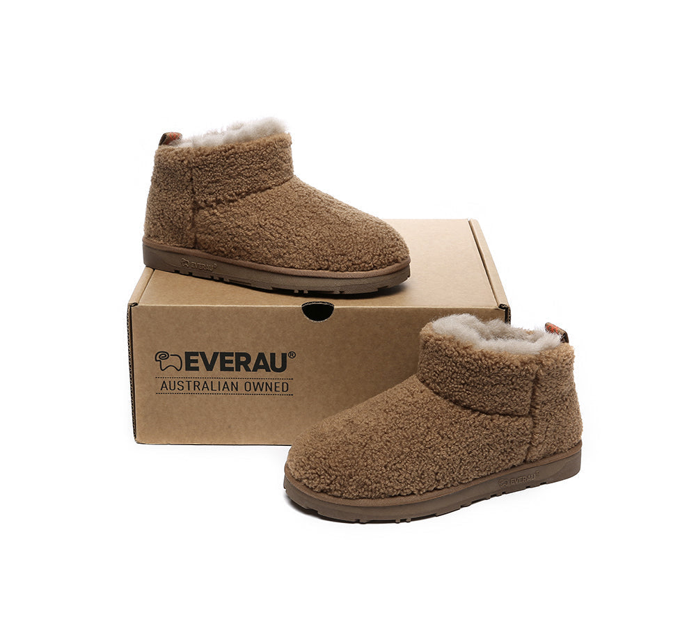 UGG Boots - EVERAU® UGG Sheepskin Wool Plush Ankle Boots Ultra Teddycozy