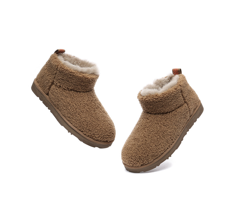 UGG Boots - EVERAU® UGG Sheepskin Wool Plush Ankle Boots Ultra Teddycozy