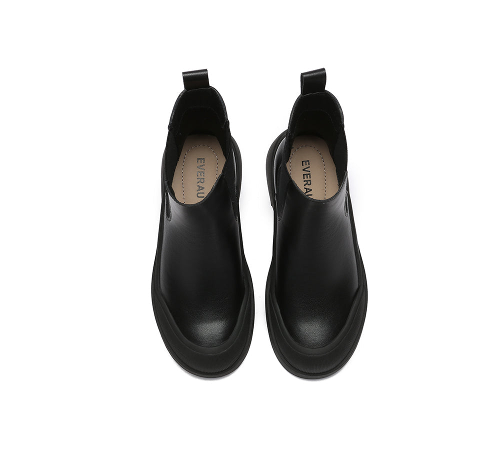 UGG Boots - EVERAU® Women Leather Ankle Chunky Fashion Boots Mindy