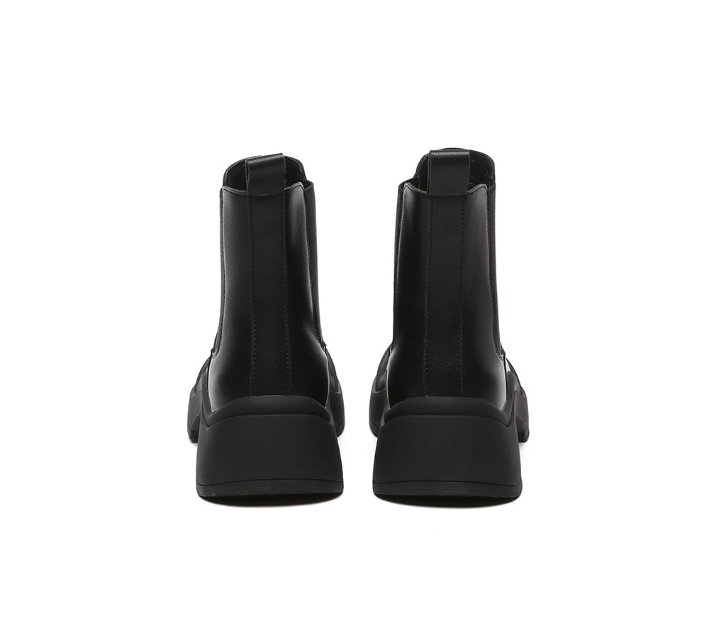 UGG Boots - EVERAU® Women Leather Ankle Chunky Fashion Boots Mindy