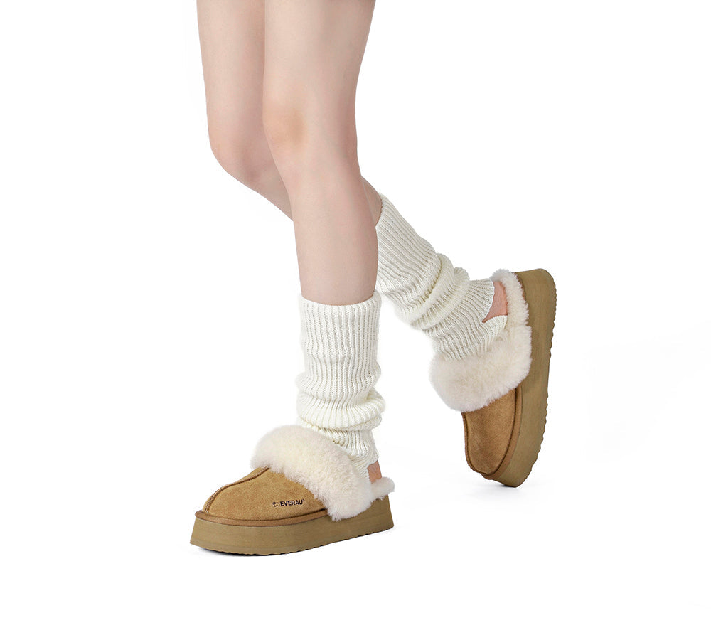 UGG Boots - EVERAU® Women Stretchy Ribbed Knit Stirrup Leg Warmer