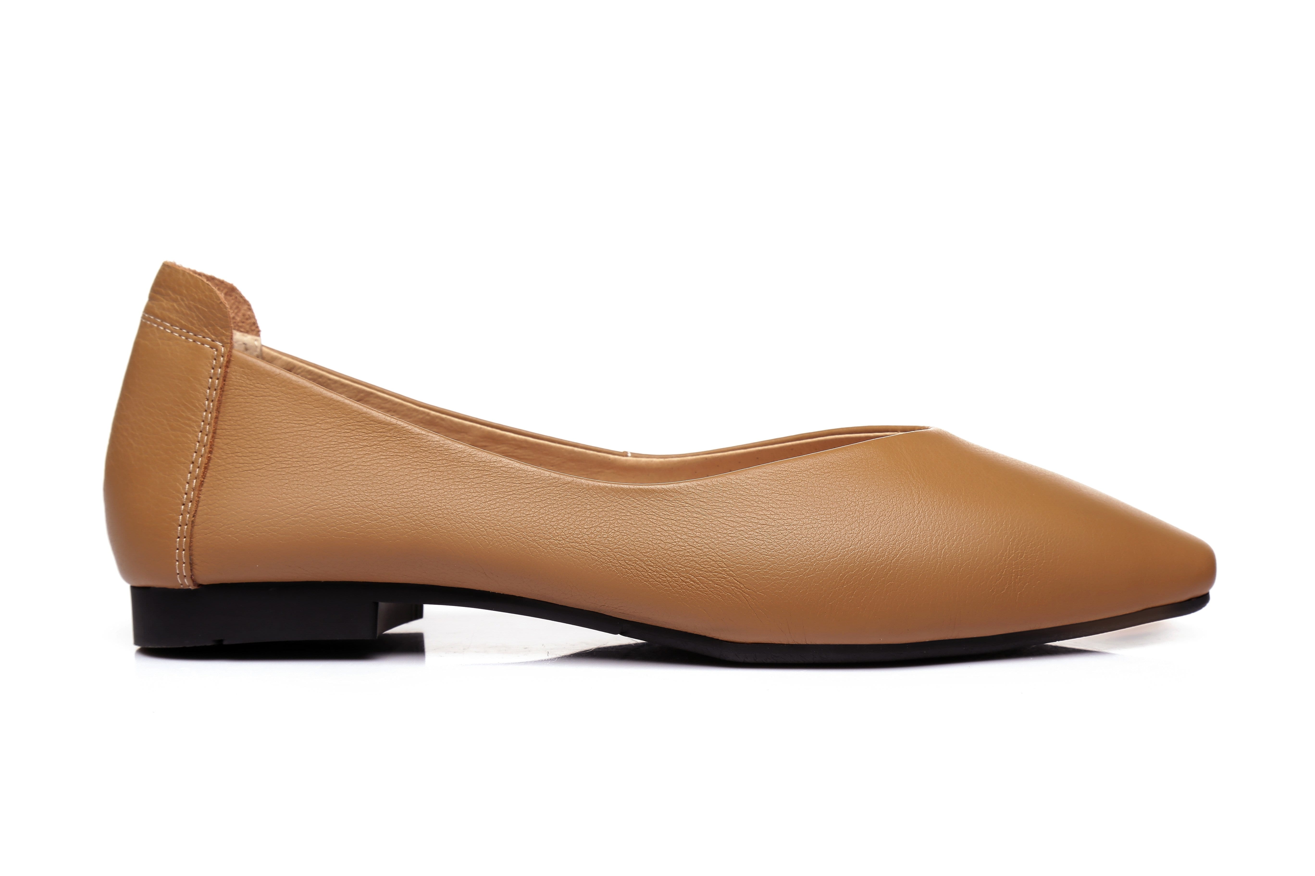 UGG Boots - Everly Leather Pointed Toe Ballet Flats