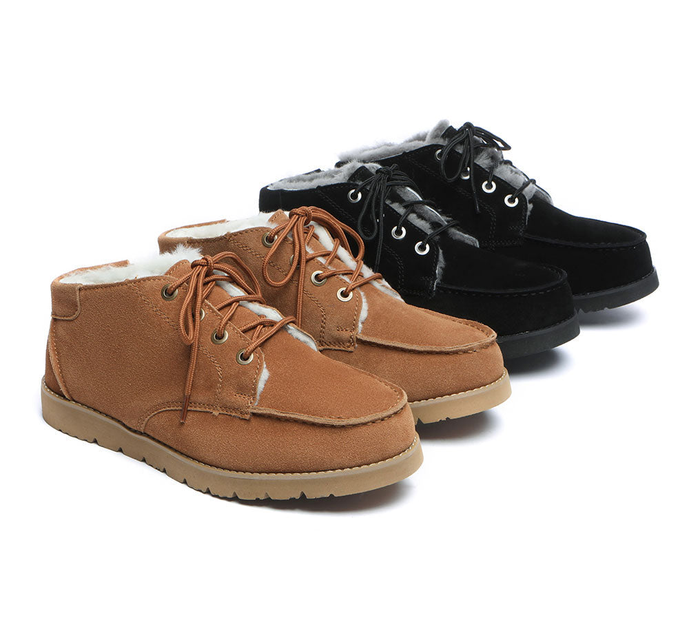 UGG Boots - Lace Up Ankle Sheepskin Casual Men Boots Ryan