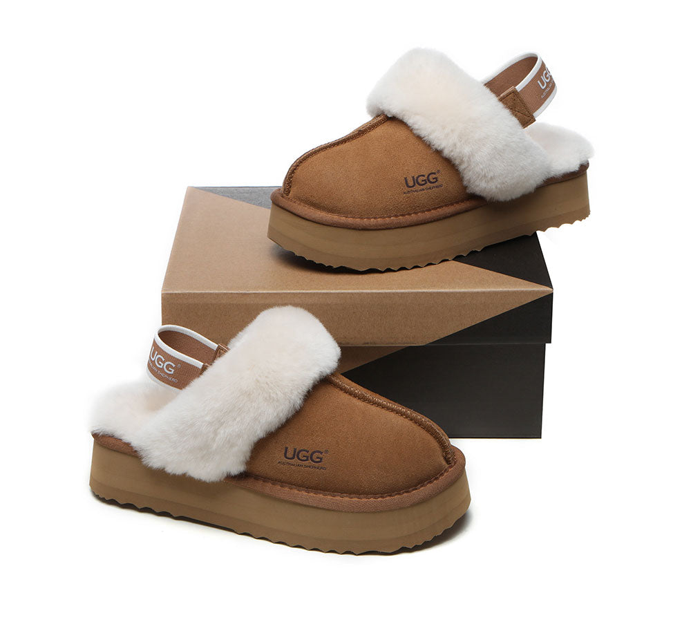 UGG Boots - Removable Strap Slingback UGG Slippers Women Muffin Platform