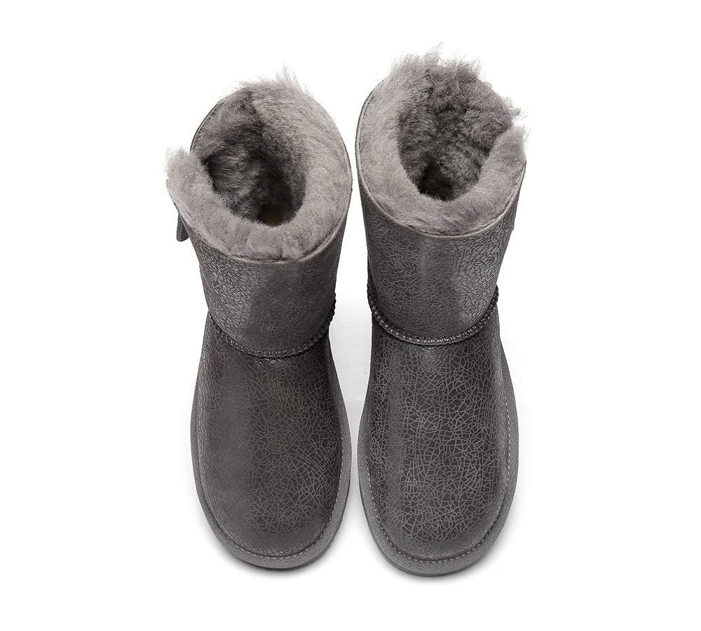 UGG Boots - Sheepskin Zipper Short Women Boots Zipporah