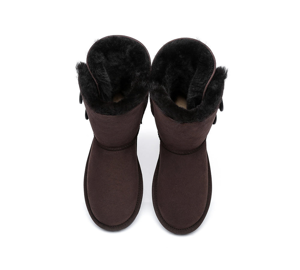 UGG Boots - Twin Button Short Sheepskin Boots