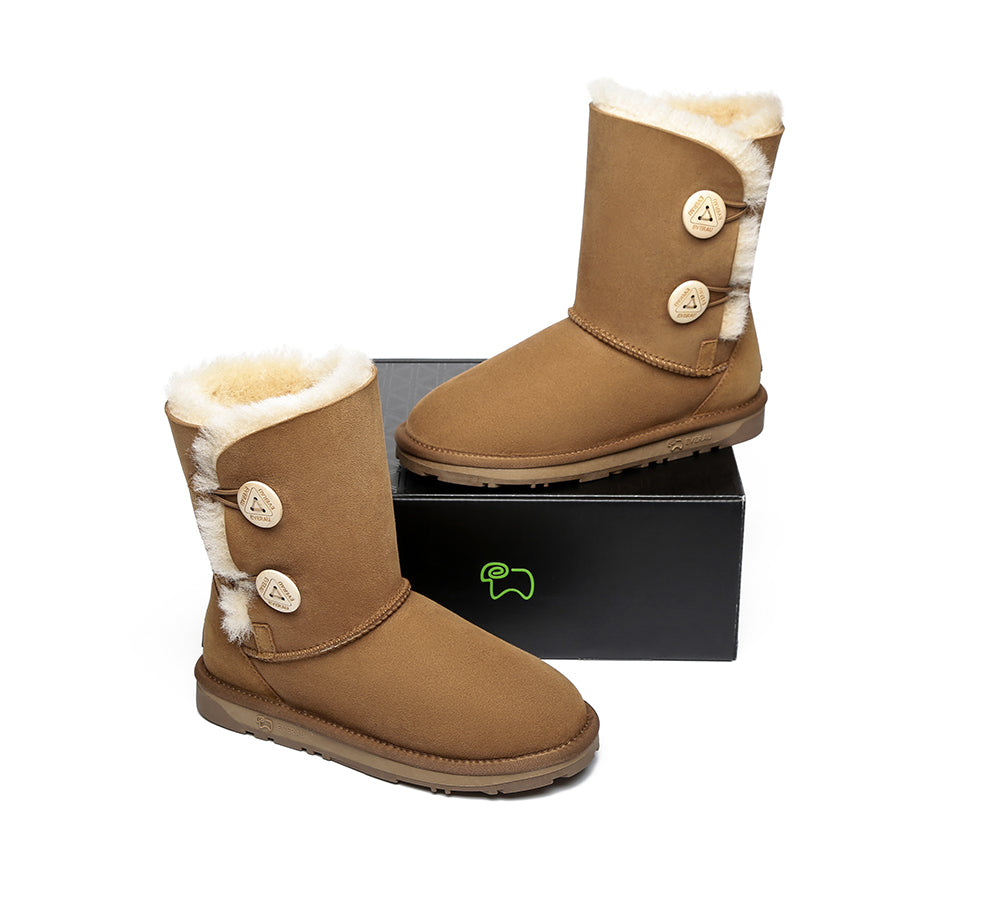 UGG Boots - Twin Button Short Sheepskin Boots