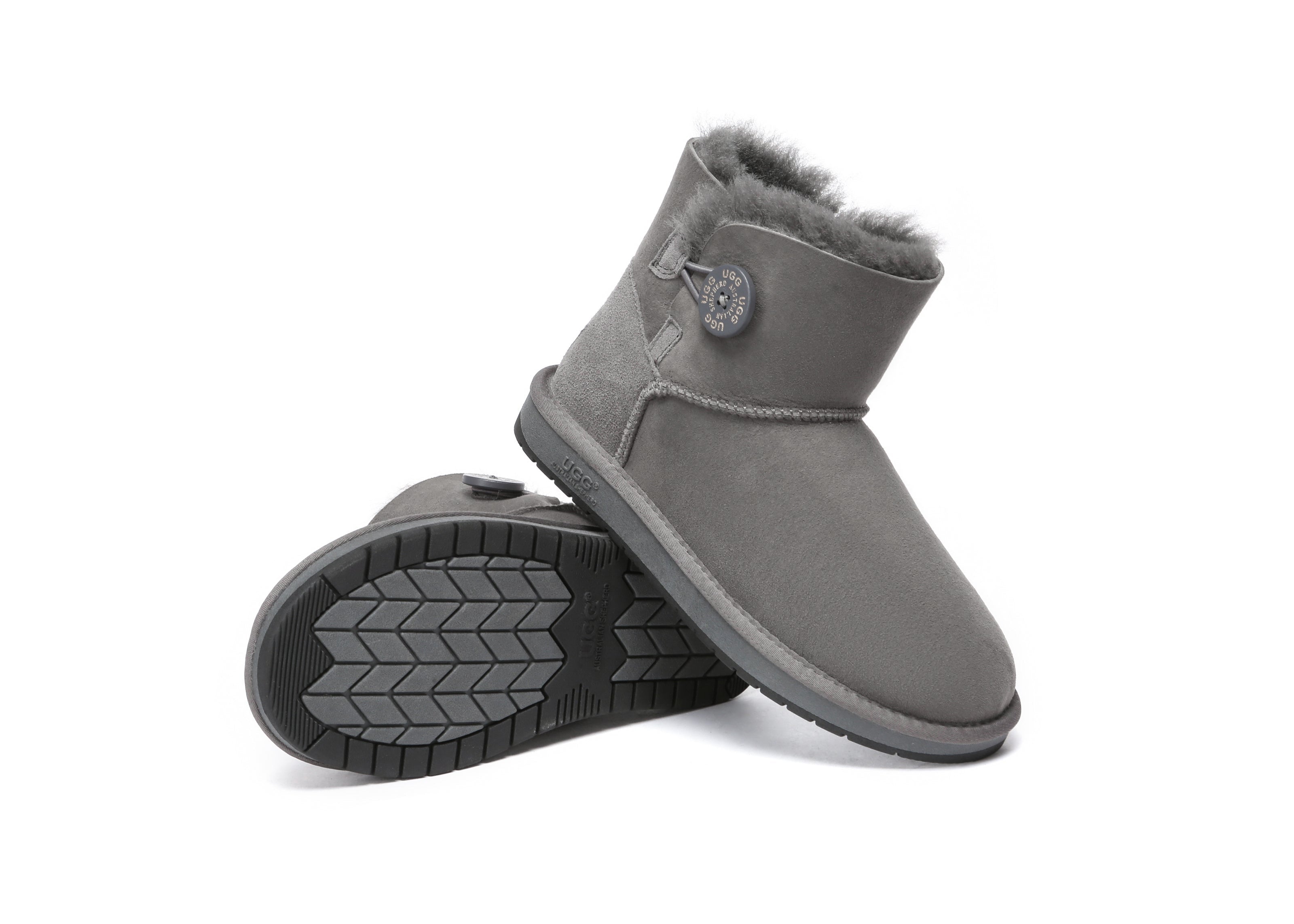 UGG Boots - UGG Boots Australia Premium Double Face Sheepskin Mini Button Boots