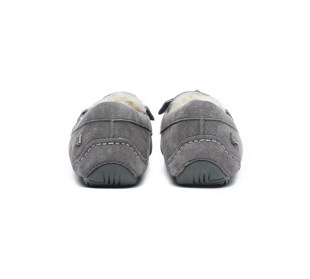 UGG Moccasins - EVERAU?? UGG Women Sheepskin Wool Bow Ankle Slippers Woven Moccasins