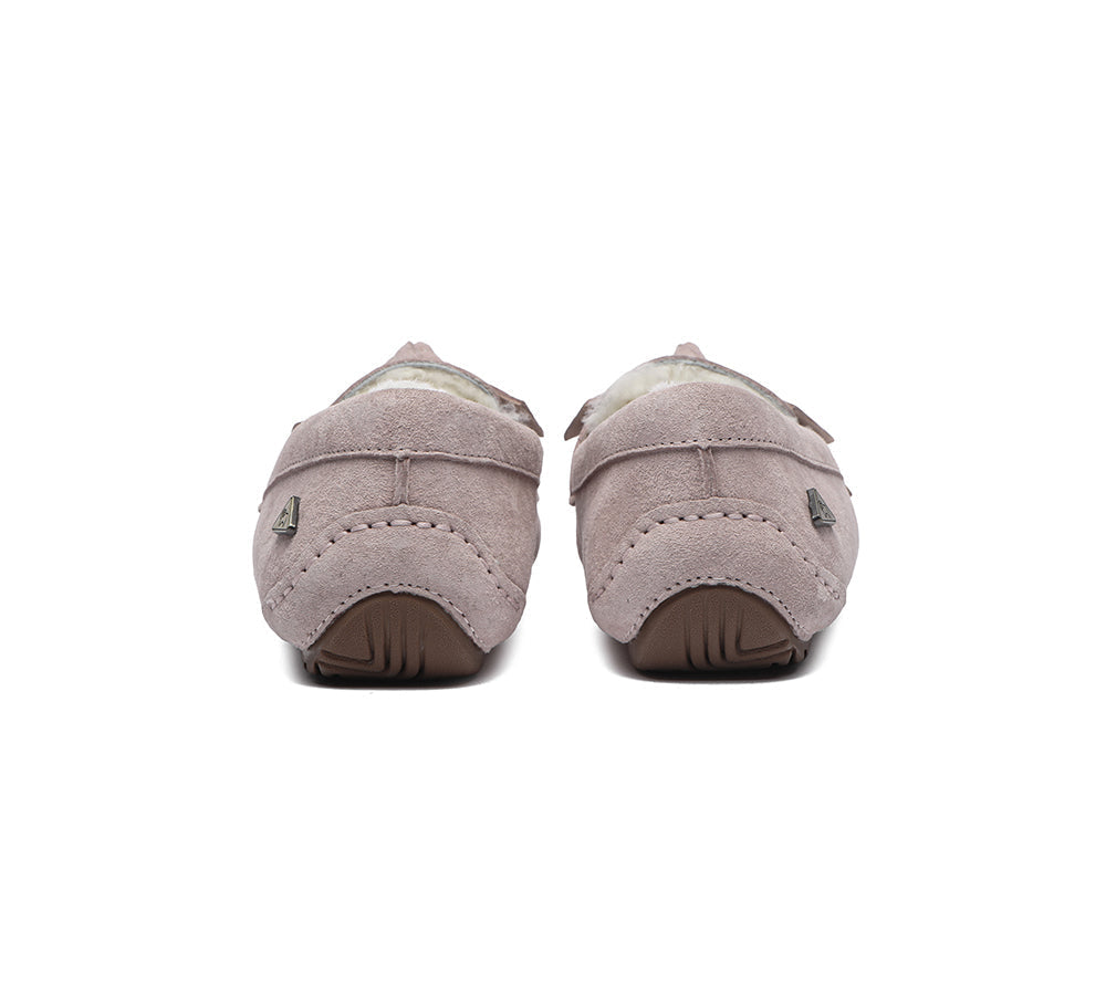 UGG Moccasins - EVERAU?? UGG Women Sheepskin Wool Bow Ankle Slippers Woven Moccasins