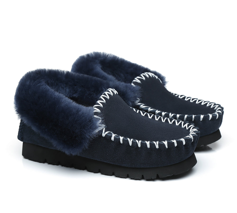 UGG Slippers - Ankle Sheepskin Slippers Mens Popo Moccasins Big Size
