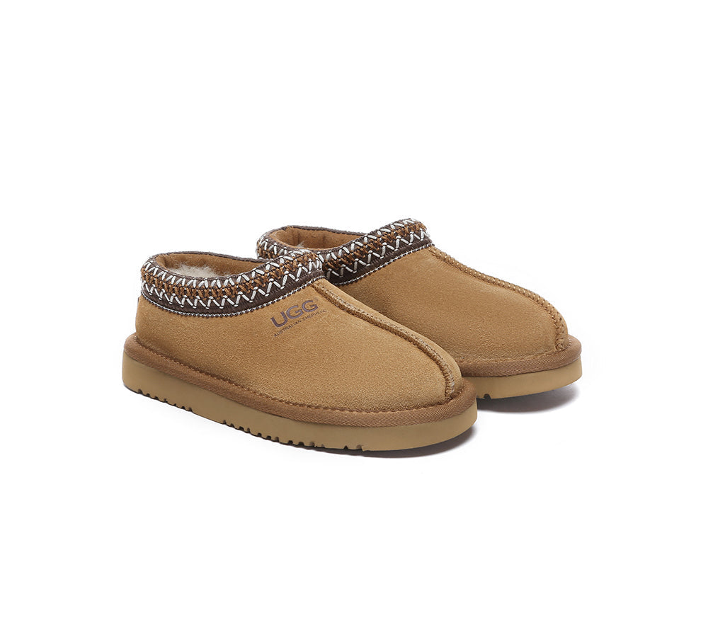 UGG Slippers - AUSTRALIAN SHEPHERD® UGG Kids Sheepskin Wool Ankle Tazzy Slippers Hippie