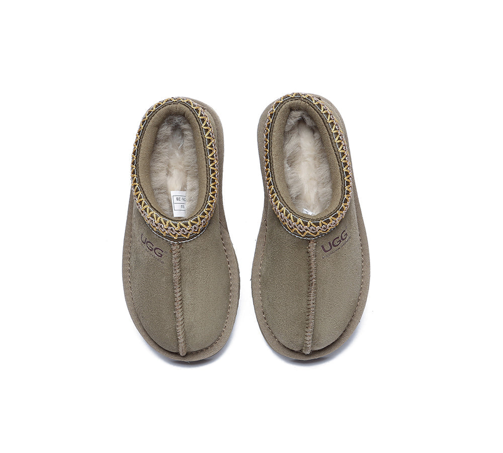 UGG Slippers - AUSTRALIAN SHEPHERD® UGG Kids Sheepskin Wool Ankle Tazzy Slippers Hippie